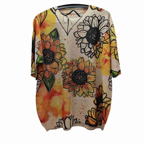 popular quick 2023 dry breathable short sleeve sweaters knitted t shirts for middle-aged women full printing, White
popular quick 2023 dry breathable short sleeve sweaters knitted t shirts for middle-aged women full printing, White
