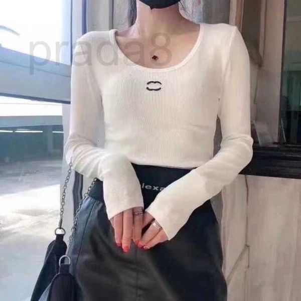 women's t-shirt designer small fragrance printed round neck long sleeve pit stripe bottom shirt, fashionable and versatile slim knit fo, White
women's t-shirt designer small fragrance printed round neck long sleeve pit stripe bottom shirt, fashionable and versatile slim knit fo, White