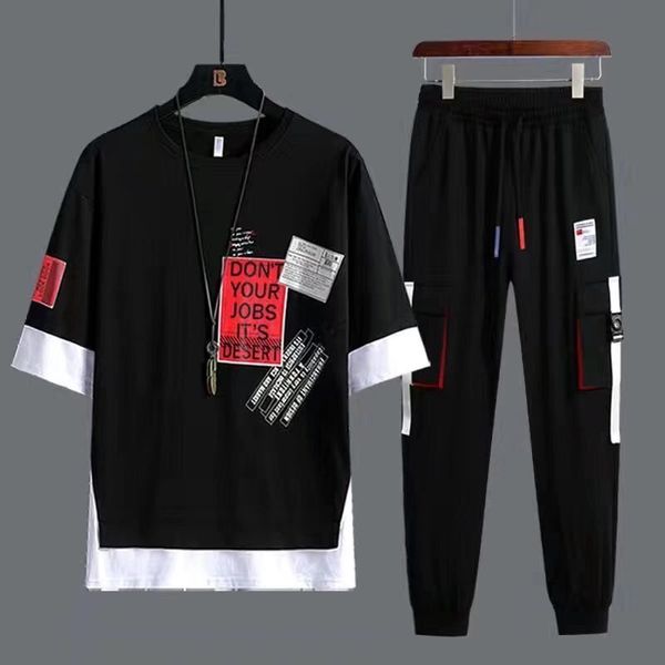 men's tracksuits men's sets summer men joggers sets korean trend print t shirtsweatpant set fashion men clothing 2 piecs tracksuit, Gray
men's tracksuits men's sets summer men joggers sets korean trend print t shirtsweatpant set fashion men clothing 2 piecs tracksuit, Gray