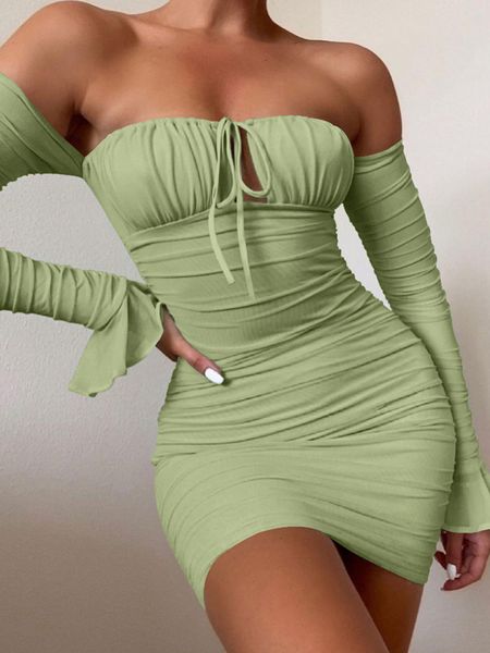 casual dresses boob tube lade-up push up long sleeve dress flounce sleeve bodycon ruched mini dress women off shoulder dresses 230419, Black;gray
casual dresses boob tube lade-up push up long sleeve dress flounce sleeve bodycon ruched mini dress women off shoulder dresses 230419, Black;gray