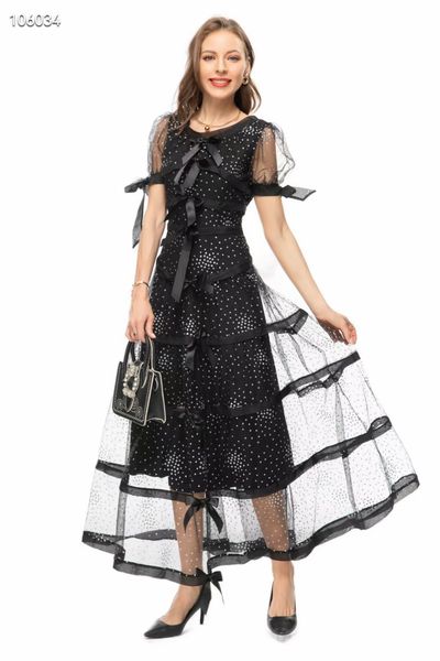 bow tie two color dress 2023 spring/summer bow tie waist slim large swing dress princess style long dress two color five size s, Black
bow tie two color dress 2023 spring/summer bow tie waist slim large swing dress princess style long dress two color five size s, Black
