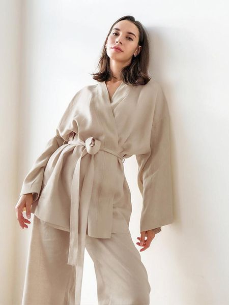 pants elegant loungewear women outfit vneck long sleeves strappy shirt elastic high waist wide leg long pants women's suit loose sets, White
pants elegant loungewear women outfit vneck long sleeves strappy shirt elastic high waist wide leg long pants women's suit loose sets, White