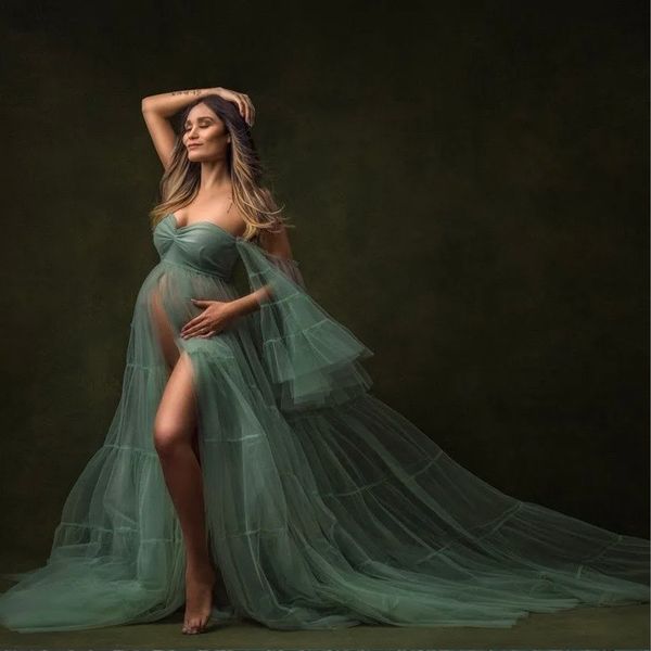 fluffy a line maternity dress for women off the shoulder kimono pgraphy prom gown pleat tulle illusion baby shower dress, Black
fluffy a line maternity dress for women off the shoulder kimono pgraphy prom gown pleat tulle illusion baby shower dress, Black
