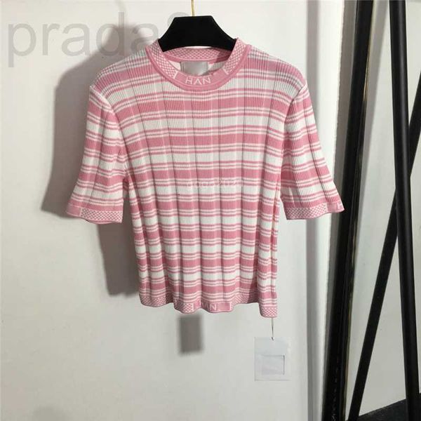 women's t-shirt designer 23 ss women knit tee with striped letter pattern female bodycon casual milan runway tees crew neck crop t-shi, White
women's t-shirt designer 23 ss women knit tee with striped letter pattern female bodycon casual milan runway tees crew neck crop t-shi, White