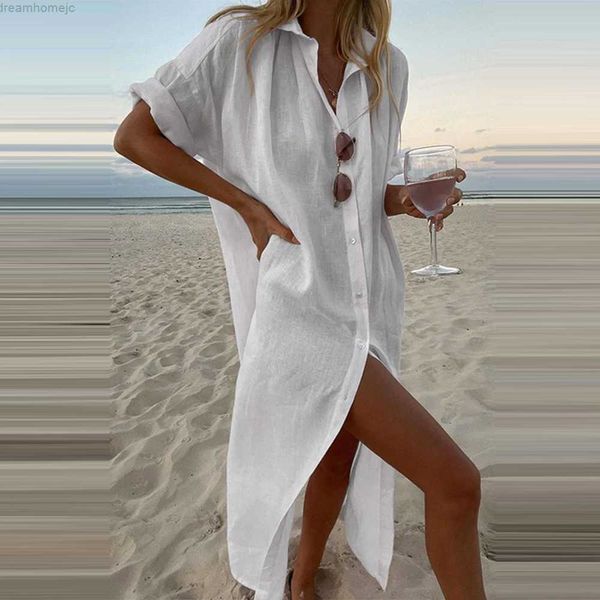 cotton linen long dress for women 2023 summer pure color casual short sleeve shirt dress beach female clothing y2k vestido robe 0419, Black;gray
cotton linen long dress for women 2023 summer pure color casual short sleeve shirt dress beach female clothing y2k vestido robe 0419, Black;gray
