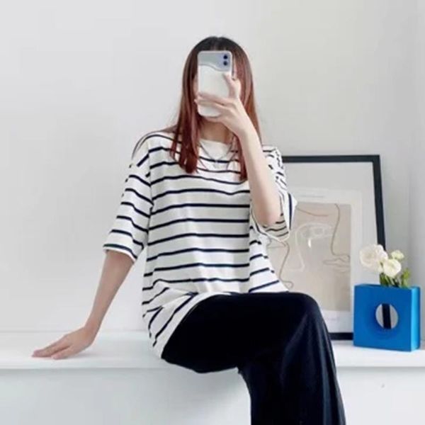 t-shirt xikom za tshirt women 2021 summer new fashion stripe vintage short sleeve casual loose harajuku tshirt female chic, White
t-shirt xikom za tshirt women 2021 summer new fashion stripe vintage short sleeve casual loose harajuku tshirt female chic, White