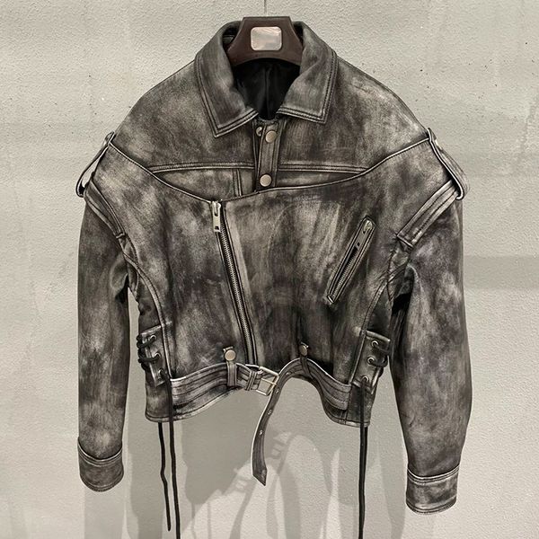 women's leather faux 2023 fashion moto jacket vintage sheepskin coat lady biker jackets distressed detachable sleeve qg56 230418, Black
women's leather faux 2023 fashion moto jacket vintage sheepskin coat lady biker jackets distressed detachable sleeve qg56 230418, Black