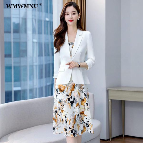 dress korean fashion print dress suits women 2 piece set elegant three quarter sleeve blazer jacket + spaghetti straps floral dresses, White
dress korean fashion print dress suits women 2 piece set elegant three quarter sleeve blazer jacket + spaghetti straps floral dresses, White