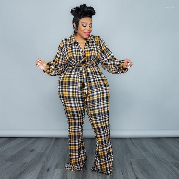 pants plus size women's clothing 2023 autumn fashion casual puff sleeves plaid printing lapel ladies jumpsuit xl-5xl oversized, Black
pants plus size women's clothing 2023 autumn fashion casual puff sleeves plaid printing lapel ladies jumpsuit xl-5xl oversized, Black