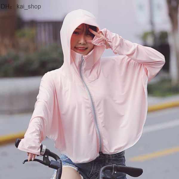 women's sun protection clothing new summer outdoor cycling driving zipper hooded shawl beach breathable ice silk 81, White
women's sun protection clothing new summer outdoor cycling driving zipper hooded shawl beach breathable ice silk 81, White