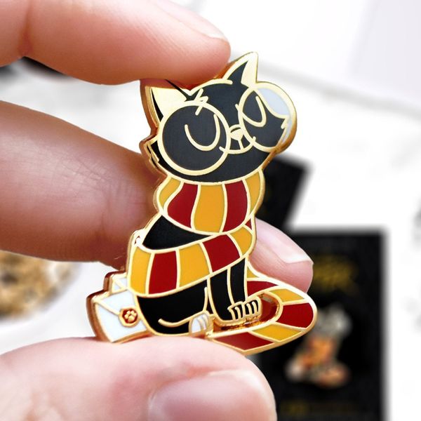 magic cat hard enamel pin cute cartoons animal scarf black cats golden brooch fashion backpack pin decor unique gift, Gray
magic cat hard enamel pin cute cartoons animal scarf black cats golden brooch fashion backpack pin decor unique gift, Gray