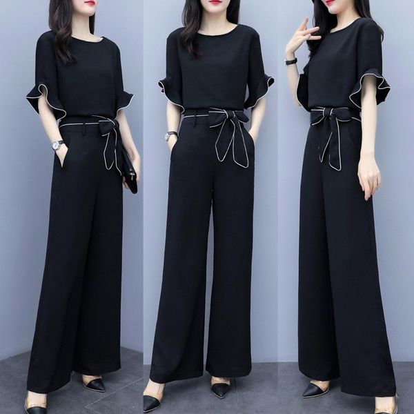 pants chiffon summer women's suit 2022 new fashion female pantsuits oneck flare sleeve wide leg pants 2 piece lady costume, White
pants chiffon summer women's suit 2022 new fashion female pantsuits oneck flare sleeve wide leg pants 2 piece lady costume, White