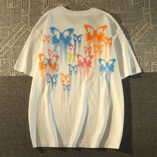 womens tshirt american cotton shortsleeved tshirt summer loose graffiti butterfly men and women allmatch 230419, White
womens tshirt american cotton shortsleeved tshirt summer loose graffiti butterfly men and women allmatch 230419, White