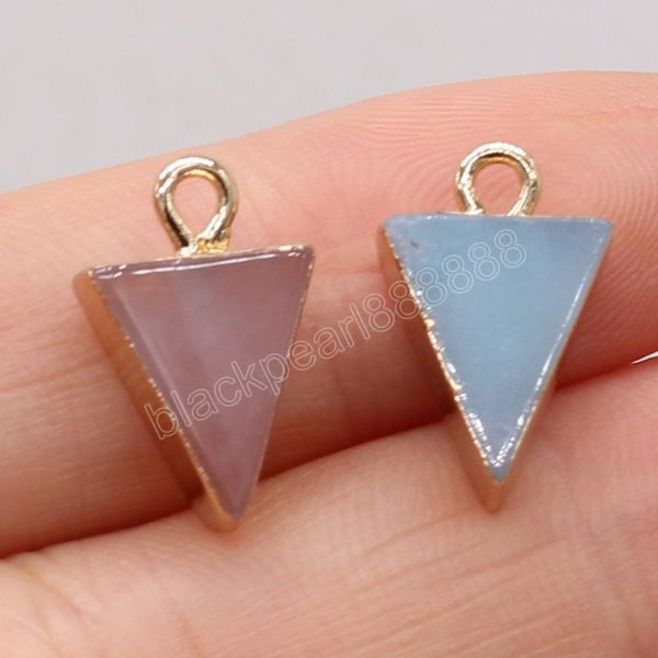 rose quartz amazonite stone natural gem triangle gilded pendant craftsdiy jewelry making necklace earring accessorie gift 10x15mm, Bronze;silver
rose quartz amazonite stone natural gem triangle gilded pendant craftsdiy jewelry making necklace earring accessorie gift 10x15mm, Bronze;silver