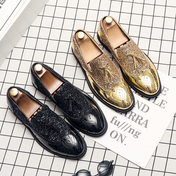 new men loafers shoes tassels round toe slip-on dress shoes for men handmade leather business fashion mens shoes, Black
new men loafers shoes tassels round toe slip-on dress shoes for men handmade leather business fashion mens shoes, Black
