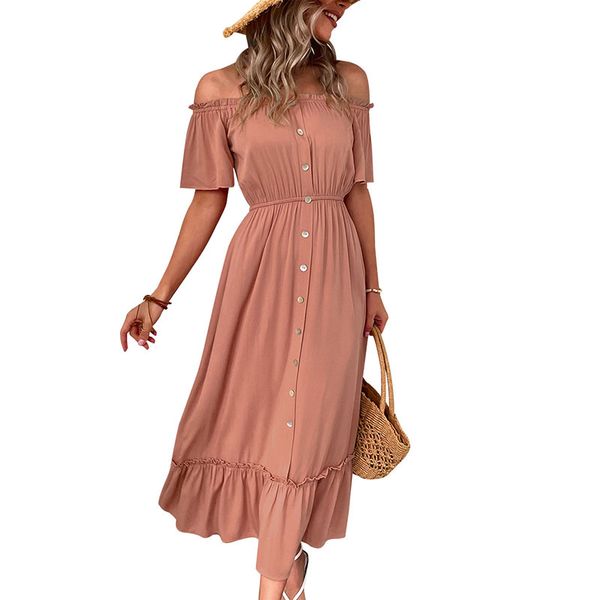 off-shoulder half sleeves women's casual dresses buttons cummuting ankle-length midi a-line high waist ruches panelled oversized splici, Black;gray
off-shoulder half sleeves women's casual dresses buttons cummuting ankle-length midi a-line high waist ruches panelled oversized splici, Black;gray