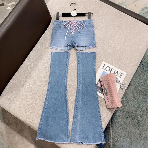 jeans prepomp 2022 summer new arrivals drawstring bandage short jeans denim shorts removable socks two piece set gf624, Blue
jeans prepomp 2022 summer new arrivals drawstring bandage short jeans denim shorts removable socks two piece set gf624, Blue