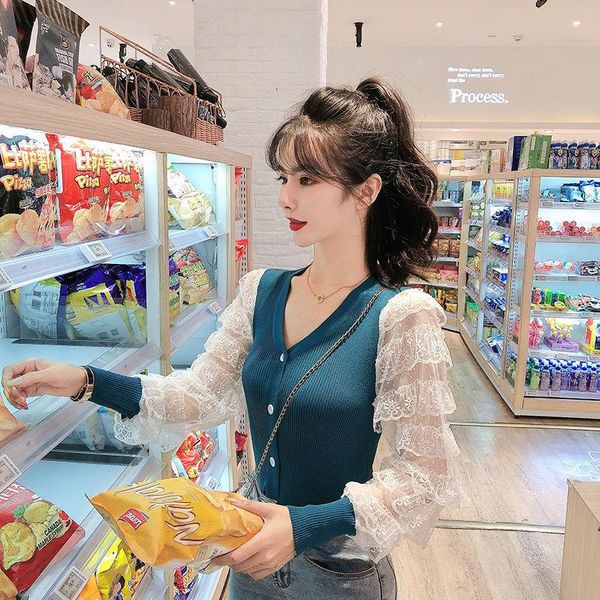 sweaters woman sweaters pull hiver women's clothing 2020 autumn vintage mesh patchwork knitting femme chandails, White;black
sweaters woman sweaters pull hiver women's clothing 2020 autumn vintage mesh patchwork knitting femme chandails, White;black