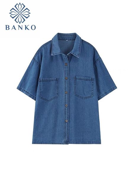 shirts 2022 summer new fashion short sleeves casual denim shirt polo pocket women blouses solid color simple allmatch basic mujer, White
shirts 2022 summer new fashion short sleeves casual denim shirt polo pocket women blouses solid color simple allmatch basic mujer, White