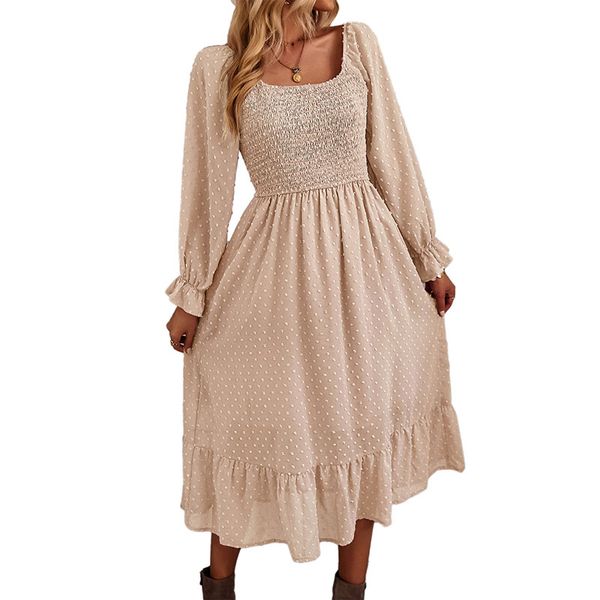 puff long sleeves women's casual dresses vacation sqaure neck mid-calf midi a-line natural waist ruches panelled bodycon chest ruffles, Black;gray
puff long sleeves women's casual dresses vacation sqaure neck mid-calf midi a-line natural waist ruches panelled bodycon chest ruffles, Black;gray