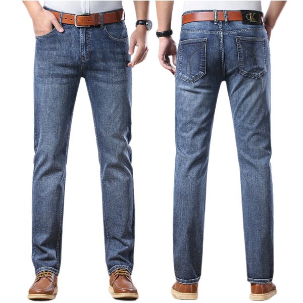 men's jeans spring summer thin denim slim fit european american high-end brand small straight pants xl666-3, Blue
men's jeans spring summer thin denim slim fit european american high-end brand small straight pants xl666-3, Blue