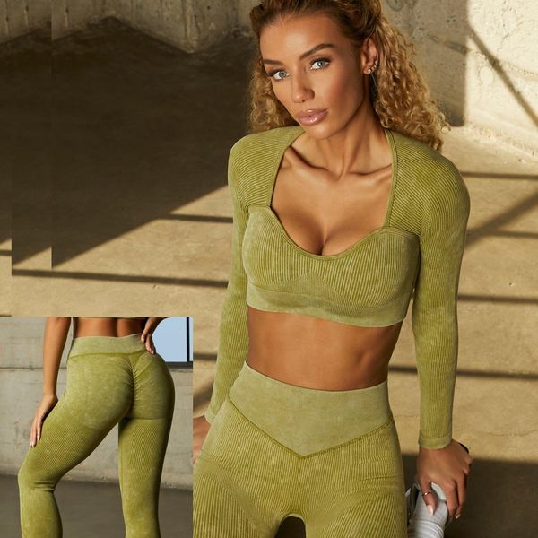 pants 2pcs/set ribbed washed seamless yoga set female women's long sleeves tight leggings suit fitness workout yoga running suit, White
pants 2pcs/set ribbed washed seamless yoga set female women's long sleeves tight leggings suit fitness workout yoga running suit, White