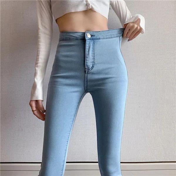 jeans women stretch jeans street slim high waist denim pants package buttock leggings ankle korean fashion pencil skinny pant, Blue 
jeans women stretch jeans street slim high waist denim pants package buttock leggings ankle korean fashion pencil skinny pant, Blue