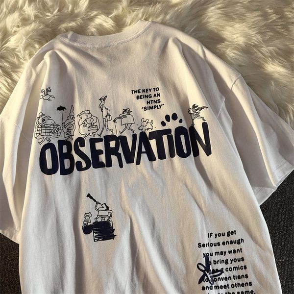 men's tshirts american style retro street fashion summer short sleeved t shirt men and women same couple loose design casual 230419, White;black
men's tshirts american style retro street fashion summer short sleeved t shirt men and women same couple loose design casual 230419, White;black