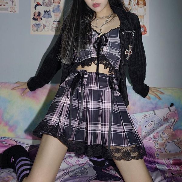 dress japanese harajuku girl gothic punk lace tube pleated plaid skirt set highwaisted mini black pink sweet 2pcs suit summer, White
dress japanese harajuku girl gothic punk lace tube pleated plaid skirt set highwaisted mini black pink sweet 2pcs suit summer, White
