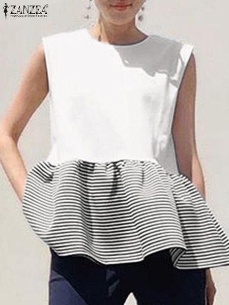 t-shirt women casual sleeveless blouse 2022 summer o neck tanks zanzea elegant striped printed shirts fashion ruffle tunic oversize, White
t-shirt women casual sleeveless blouse 2022 summer o neck tanks zanzea elegant striped printed shirts fashion ruffle tunic oversize, White