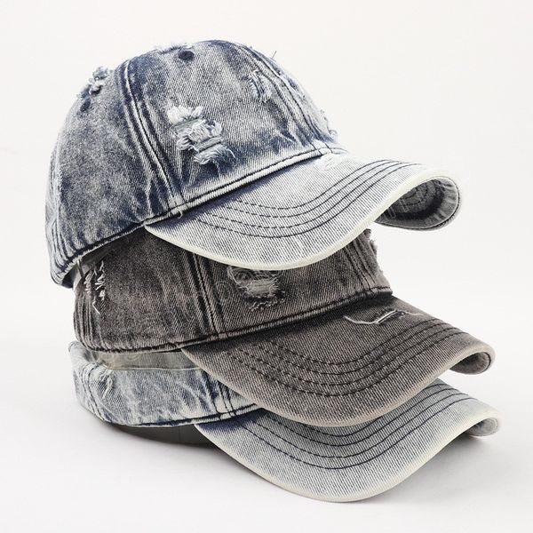 fashion multi-color ripped denim adjustable casual era minimalist style outdoor travel baseball cap, Blue;gray
fashion multi-color ripped denim adjustable casual era minimalist style outdoor travel baseball cap, Blue;gray