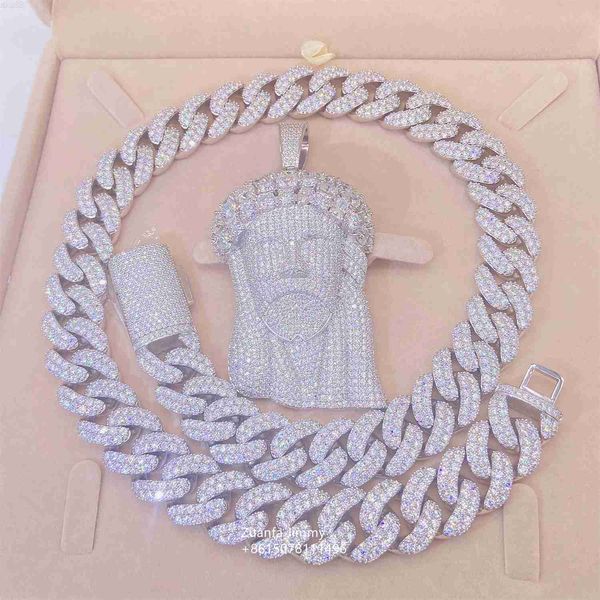 fire jewelry iced out 13mm two row vvs1 moissanite diamond miami cuban link chain pendant necklace, Silver
fire jewelry iced out 13mm two row vvs1 moissanite diamond miami cuban link chain pendant necklace, Silver