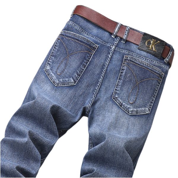 men's jeans spring summer thin denim slim fit european american high-end brand small straight pants xl666-1, Blue
men's jeans spring summer thin denim slim fit european american high-end brand small straight pants xl666-1, Blue