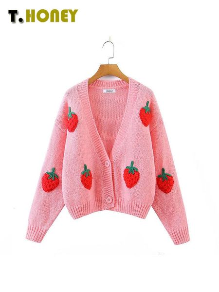 sweaters women fashion pink vneck single breasted sweater outerwear female sweet kawaii strawberry print sweater cardigans, White;black
sweaters women fashion pink vneck single breasted sweater outerwear female sweet kawaii strawberry print sweater cardigans, White;black
