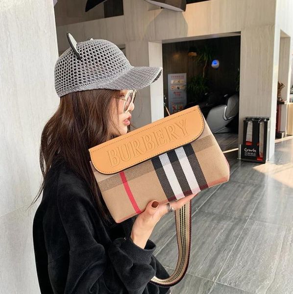 

MIRROR Fashionable Striped Contrast Casual Women's Shoulder Diagonal Bag Versatile Women Designer Bags Purses and Handbags, Brown