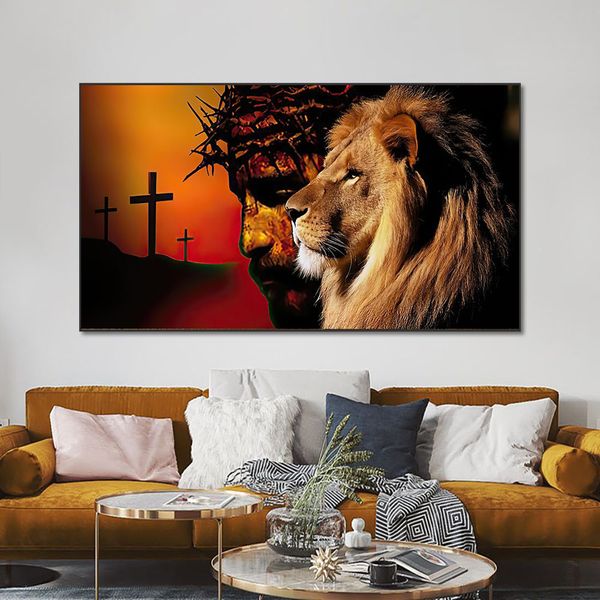 abstract wild lion canvas painting with jesus nordic animal posters and prints wall art picture for home decoration
abstract wild lion canvas painting with jesus nordic animal posters and prints wall art picture for home decoration