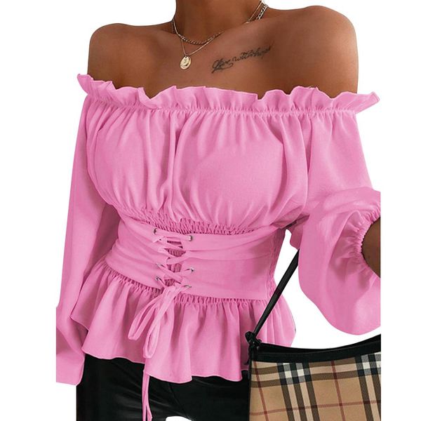 t-shirt solid front ruffles pleated lace up fashion women ladies long sleeve off shoulder cropped bangdage blouse shirt d30, White
t-shirt solid front ruffles pleated lace up fashion women ladies long sleeve off shoulder cropped bangdage blouse shirt d30, White