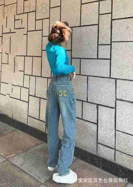 women's jeans designer 2023 early spring new back pocket yellow embroidery waist straight leg fashion k1m9, Blue
women's jeans designer 2023 early spring new back pocket yellow embroidery waist straight leg fashion k1m9, Blue