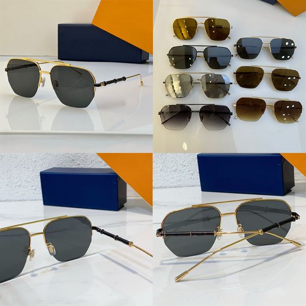 Rectangular metal half frame sunglasses with gradient lenses and letter printed Lunettes de Soleil Z2023E legs with flower engraved signature driving vacation
Rectangular metal half frame sunglasses with gradient lenses and letter printed Lunettes de Soleil Z2023E legs with flower engraved signature driving vacation