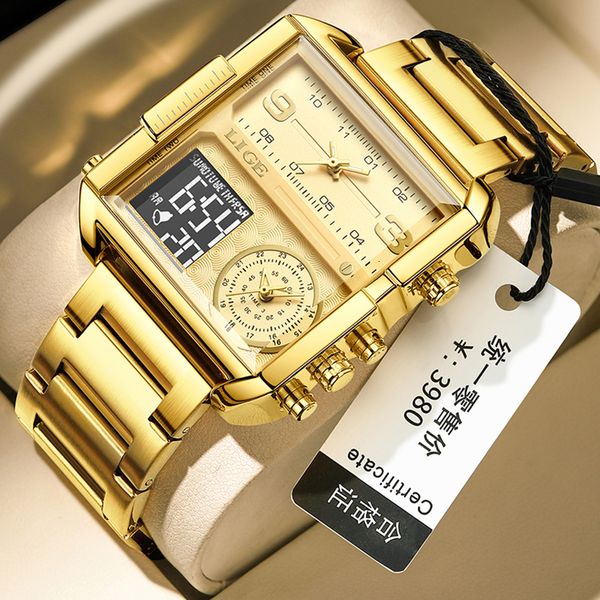 wristwatches lige luxury original men sports wrist watch gold quartz steel waterproof dual display clock watches relogio masculino for men 2, Slivery;brown
wristwatches lige luxury original men sports wrist watch gold quartz steel waterproof dual display clock watches relogio masculino for men 2, Slivery;brown