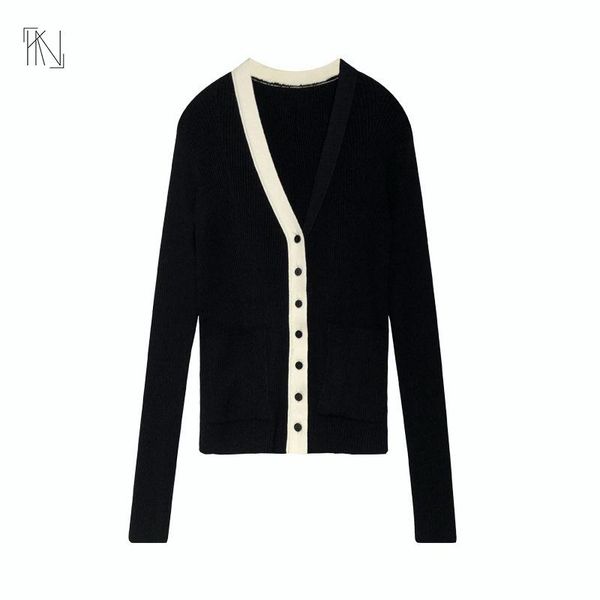 sweaters tweed contrast color vneck longsleeved knitted cardigan2022 autumn new women french singlebreasted slim fit thin sweater coat, White;black
sweaters tweed contrast color vneck longsleeved knitted cardigan2022 autumn new women french singlebreasted slim fit thin sweater coat, White;black