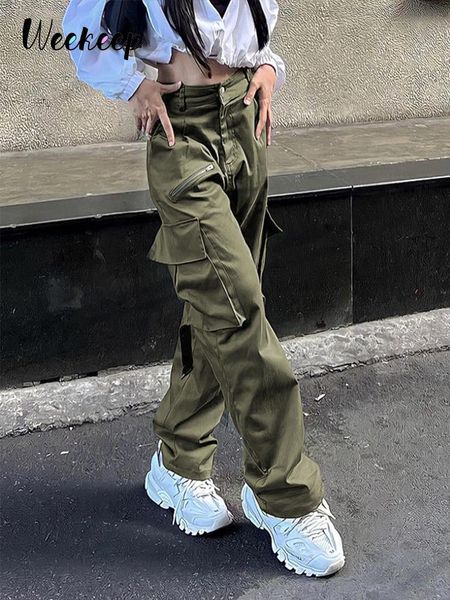 capris weekeep green cargo pants boyfriend style baggy zipper pocket casual pants women high waist streetwear y2k aesthetic sweatpants, Black;white
capris weekeep green cargo pants boyfriend style baggy zipper pocket casual pants women high waist streetwear y2k aesthetic sweatpants, Black;white
