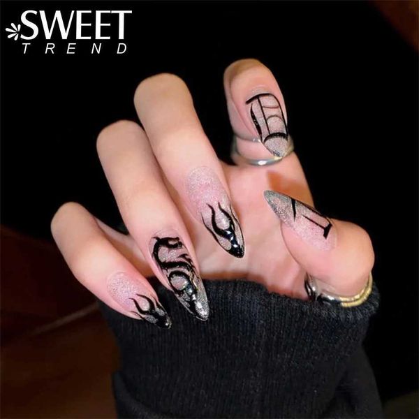 false nails 24pcs black fake nails with design dragon fire gothic halloween press on nails artificial full false nail tips with glue sww004, Red;gold
false nails 24pcs black fake nails with design dragon fire gothic halloween press on nails artificial full false nail tips with glue sww004, Red;gold