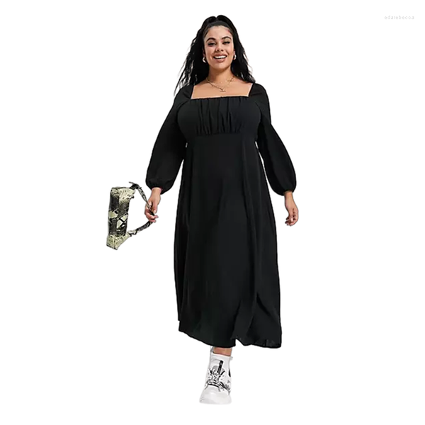 plus size dresses long sleeve summer elegant dress women casual square neck ruched high waist maxi female big clothing 5xl, Black
plus size dresses long sleeve summer elegant dress women casual square neck ruched high waist maxi female big clothing 5xl, Black