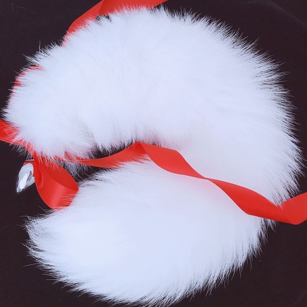 40cm/16"-long real white fox fur tail plug funny butt plug sweet love games cosplay toys, Silver
40cm/16"-long real white fox fur tail plug funny butt plug sweet love games cosplay toys, Silver