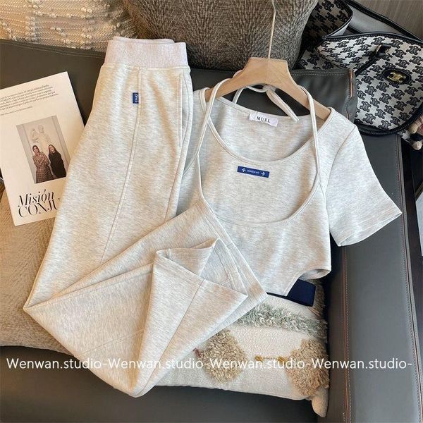 pants 2022 summer new women's fashion bandage twopiece set sleeveless tight tank high waist wide leg trousers pants set, White
pants 2022 summer new women's fashion bandage twopiece set sleeveless tight tank high waist wide leg trousers pants set, White