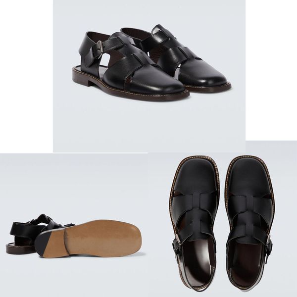 fashionable men's fisherman sandals, calf leather narrow band woven and sewn rubber sole flat shoes, showcasing men's unique perso, Black
fashionable men's fisherman sandals, calf leather narrow band woven and sewn rubber sole flat shoes, showcasing men's unique perso, Black