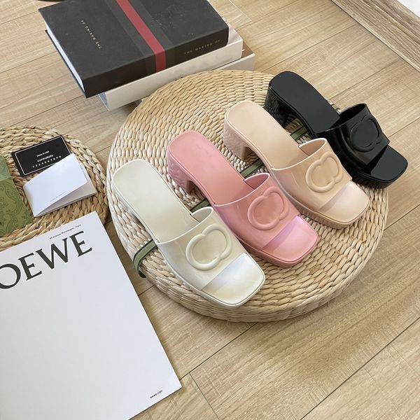 luxury brand slippers summer all-match thick heel fashion sandals for women retro jelly candy color double g designer casual high heels for, Black
luxury brand slippers summer all-match thick heel fashion sandals for women retro jelly candy color double g designer casual high heels for, Black