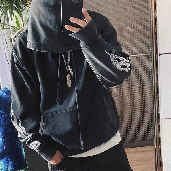men's hoodies galleryse depts designer hoodie flaming mountain letter print high street loose casual vintage fleece hoodie men, Black
men's hoodies galleryse depts designer hoodie flaming mountain letter print high street loose casual vintage fleece hoodie men, Black