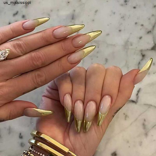 false nails gold french press on nails 24pcs long pointed head gradient aurora fake nails wearable full cover european artificial nail tips, Red;gold
false nails gold french press on nails 24pcs long pointed head gradient aurora fake nails wearable full cover european artificial nail tips, Red;gold